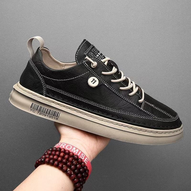 รองเท้าผู้ชาย 2024 อินเทรนด์ All-Match British Business Casual รองเท้าหนังรองเท้าผ้าใบ 25.08.02