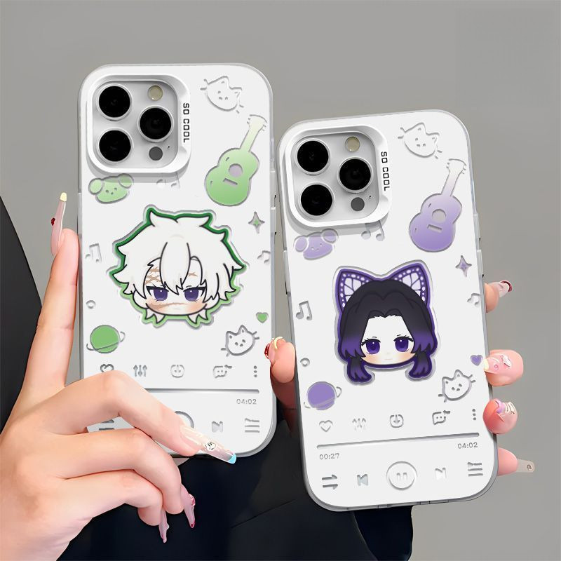 Demon Slayer รุ่น Q Shitotsu Muichiro เคสเงินสีสันสดใสเหมาะสําหรับเคสโทรศัพท์ iPhone เหมาะสําหรับ iP