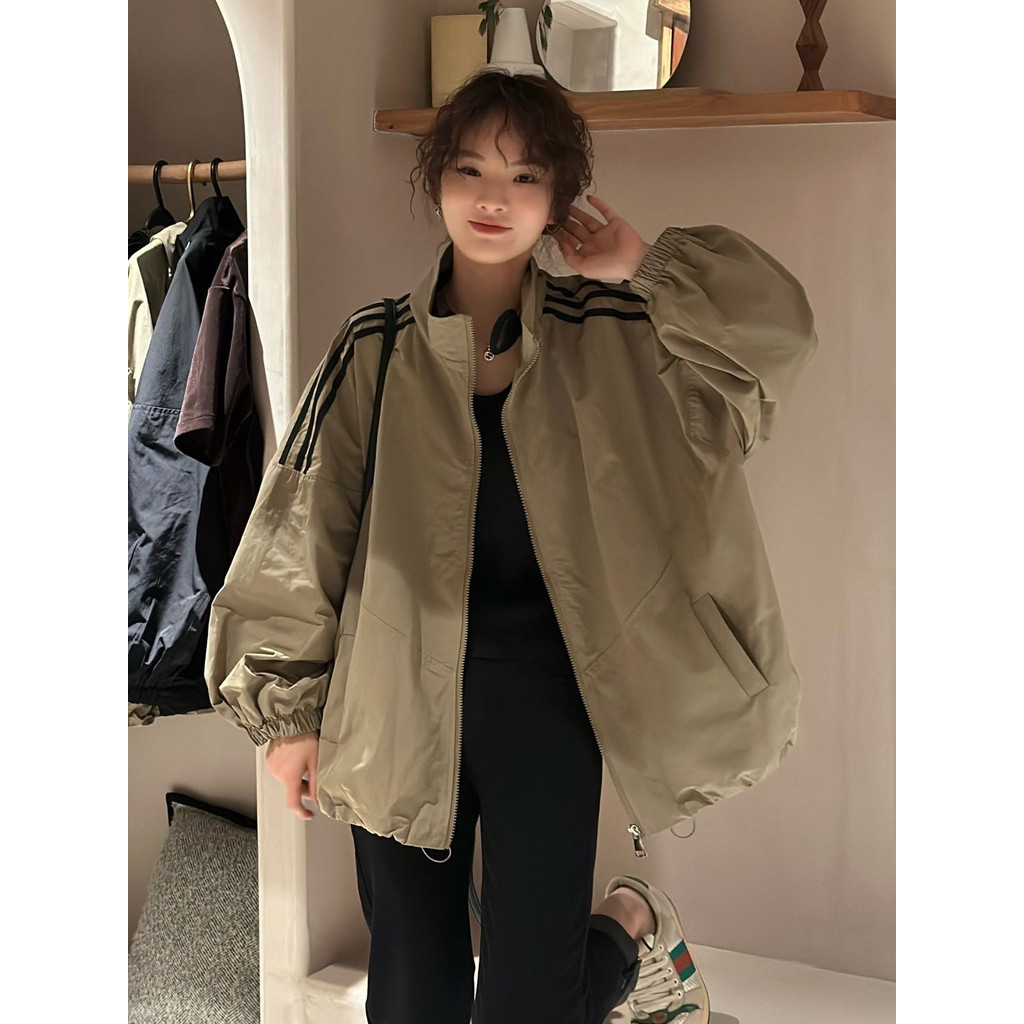 jacket ชาย ชุดกันหนาว เสื้อสเวตเตอร์คาร์ดิแกนแบบสบายๆเย็บคอตั้งย้อนยุค