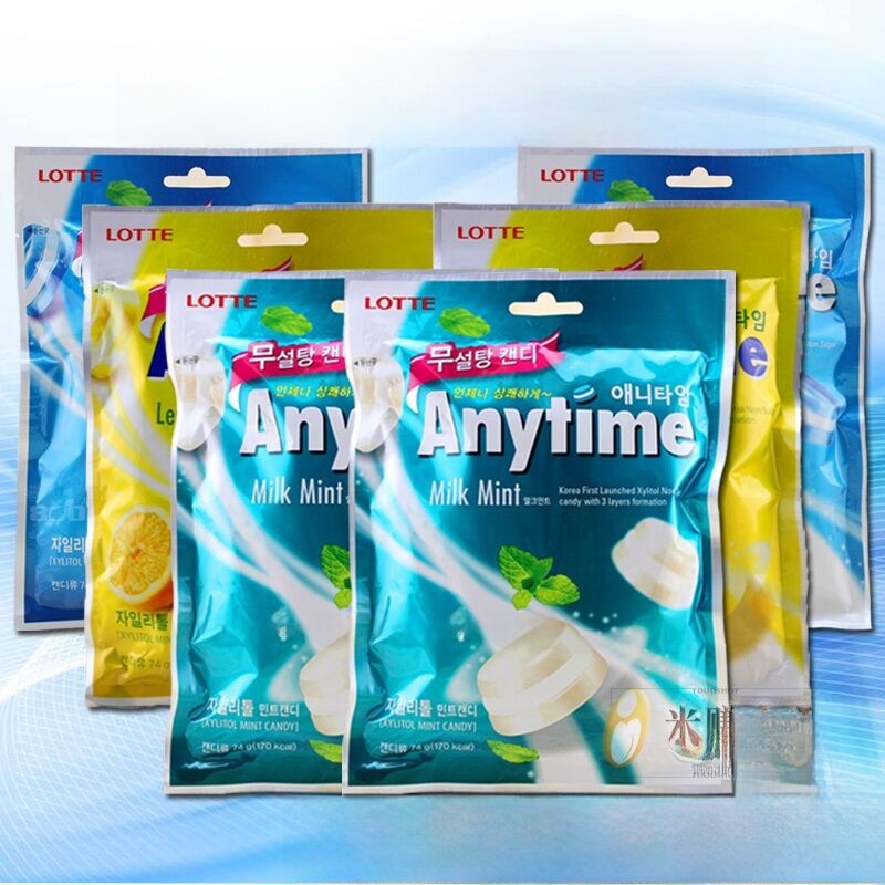 เกาหลีนําเข้าขนมLetianAnytimeXylitolสามชั้นSandwichThroatMoistenMintCandyLemonCandyG*ถุงTG925