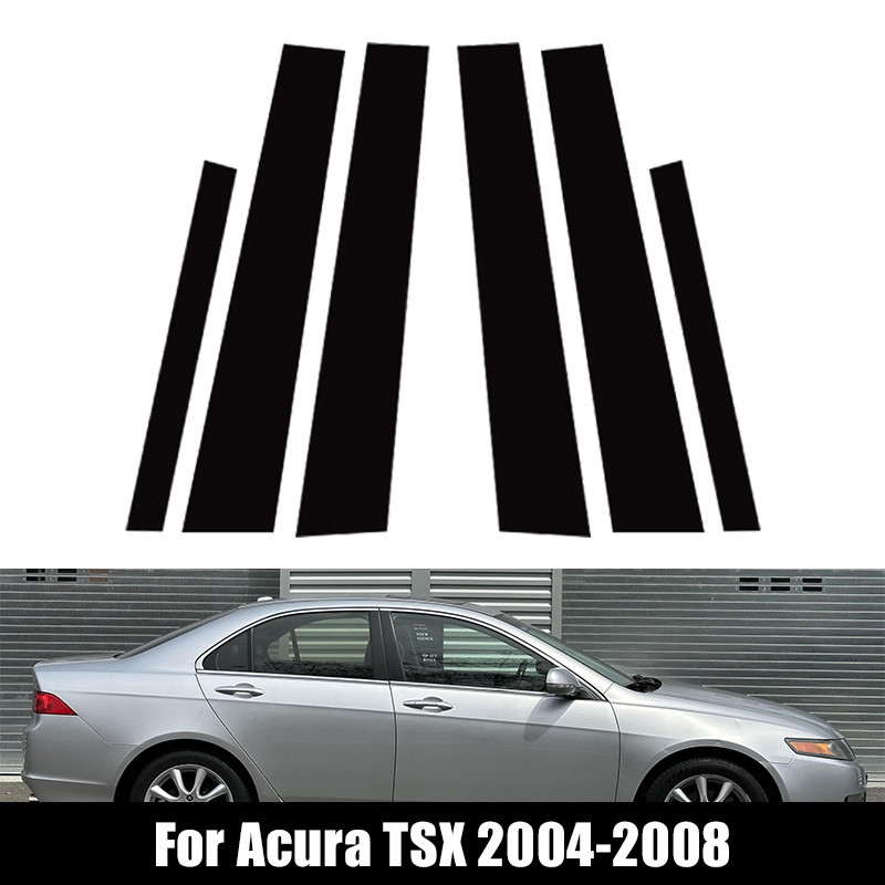 สําหรับ Acura TSX 2004-2006 2007 2008 รถประตูหน้าต่าง BC คอลัมน์เสาโพสต์ Trims สติกเกอร์ตกแต่งอุปกรณ
