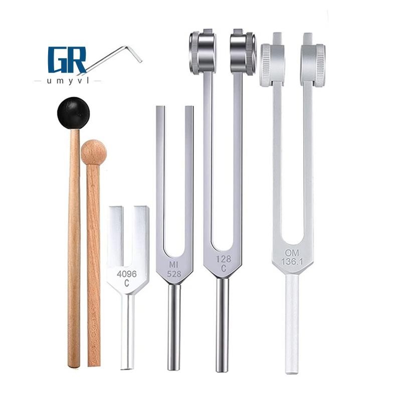 ชุดส้อมปรับแต่ง 4 ชิ้น (128Hz, 136.1Hz, MI 528Hz, 4096Hz),สําหรับ Healing Chakra,Sound Therapy,Relie