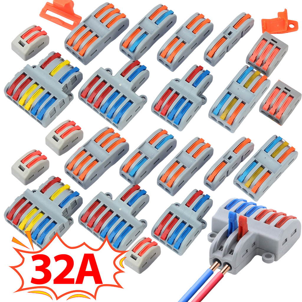 Quick Lever Connectors - Mini 2.5 มม.24A สายไฟ Splicers - 2/3 พอร์ต Levers Terminal Blocks เทอร์มินัล - การเชื่อมต่อขนาดกะทัดรัดอย่างรวดเร็ว
