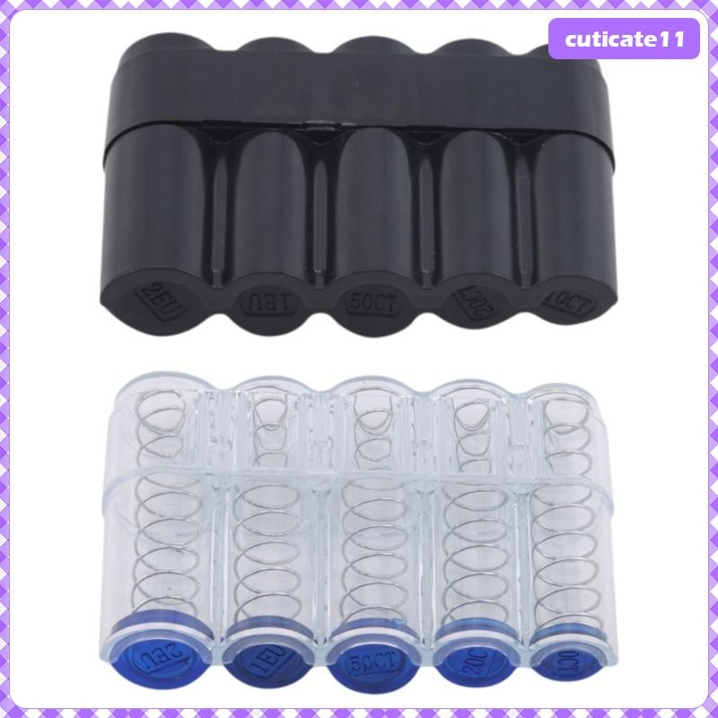[Cuticate1] ตู้เก็บเหรียญ 10ct, 20ct, 50ct, 1euro, 2 Euro Collectible Change Holder