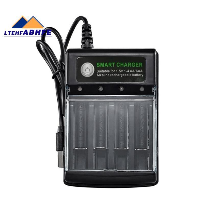 [ขายร้อน L]4 ช่องสมาร์ท USB Battery Charger สําหรับแบตเตอรี่ชาร์จ AA AAA AAAA 1.5V อัลคาไลน์ 14500 1
