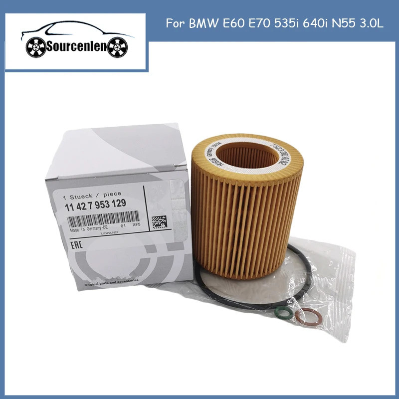 กรองน้ํามันคุณภาพเดิมสําหรับ BMW E60 E70 535i 640i N55 3.0L 11427566327 11427541827 F02 F06 กรองน้ํา