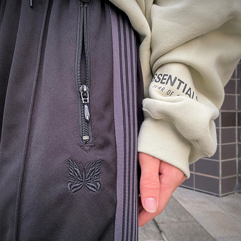 NEEDLES ผีเสื้อเย็บปักถักร้อย กางเกงลำลอง สไตล์ญี่ปุ่นสำหรับทั้งผู้ชายและผู้หญิง