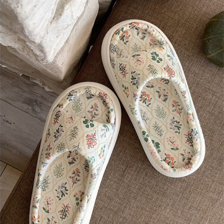 XIXITIAO รองเท้าแตะผ้าลินินแฟชั่นบ้านสำหรับผู้หญิง สี่ฤดู สากล กันลื่น พื้นรองเท้านุ่ม - รูปที่ 5