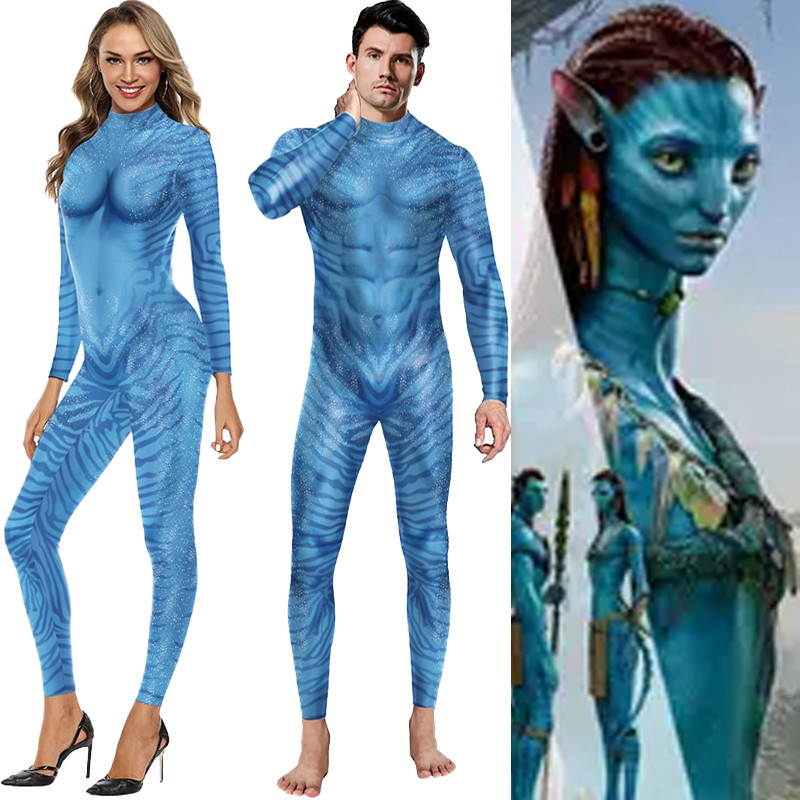 Movie Cosplay Costume Avatar 3D Digital Printing Women Sexy Outfits Long Sleeve Bodysuit