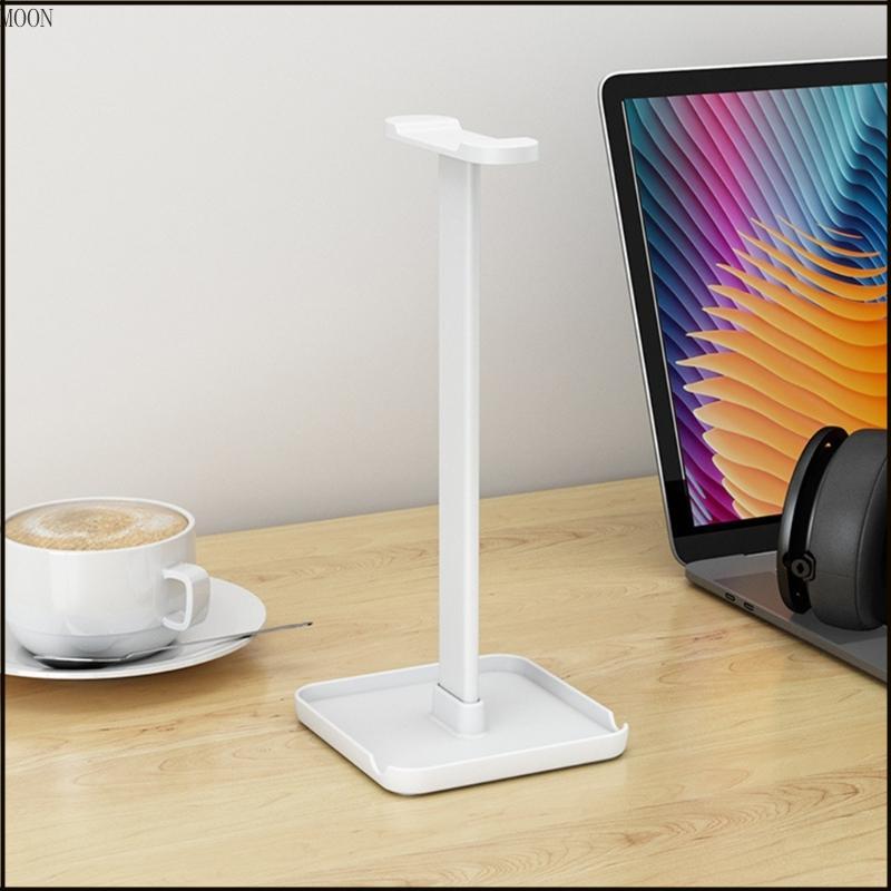 MOON ที่วางหูฟังกันลื่นขนาดกะทัดรัดพร้อมฟังก์ชั่นชั้นวางจอแสดงผลสมาร์ทโฟน