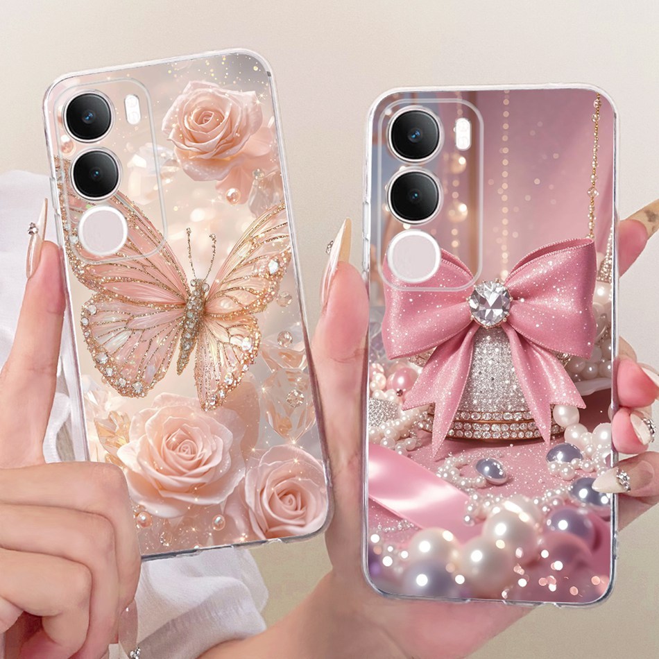 สําหรับ Vivo Y19s Pro ใหม่ Elegant ดอกไม้แมวภาพวาดปลอก Vivo Y19s Y 19S Pro V2419 ซิลิโคนนุ่ม TPU เคสโทรศัพท์