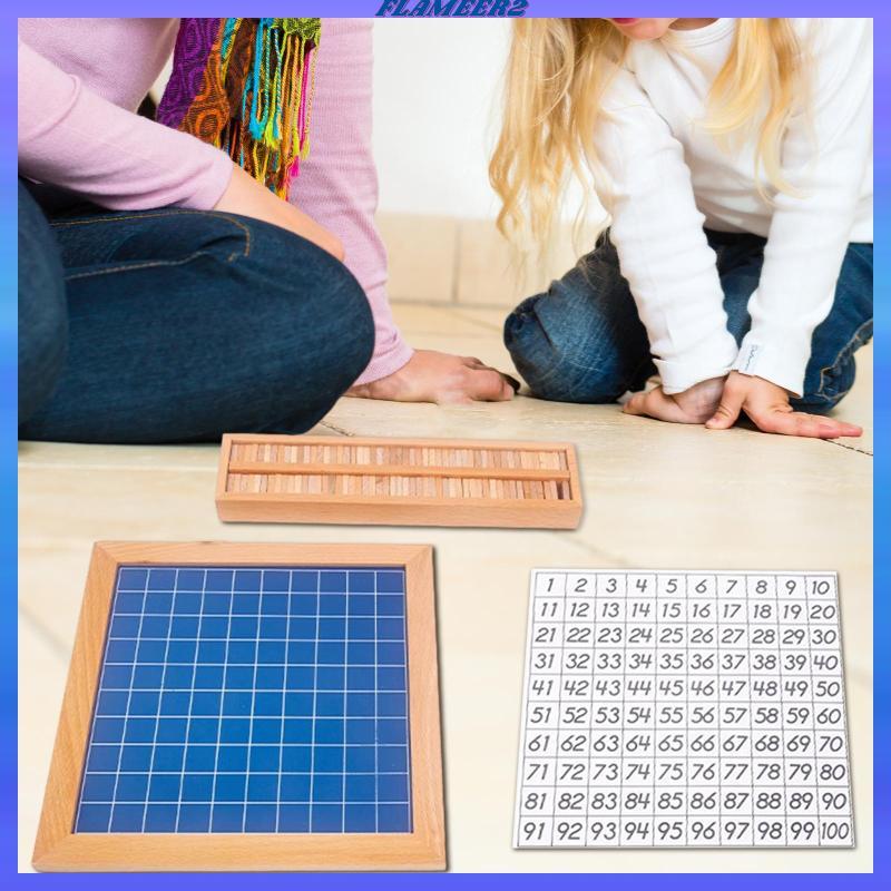 [Flameer2] Montessori 1-100 Number Board Educational Hundred Board Game Toy for Gift