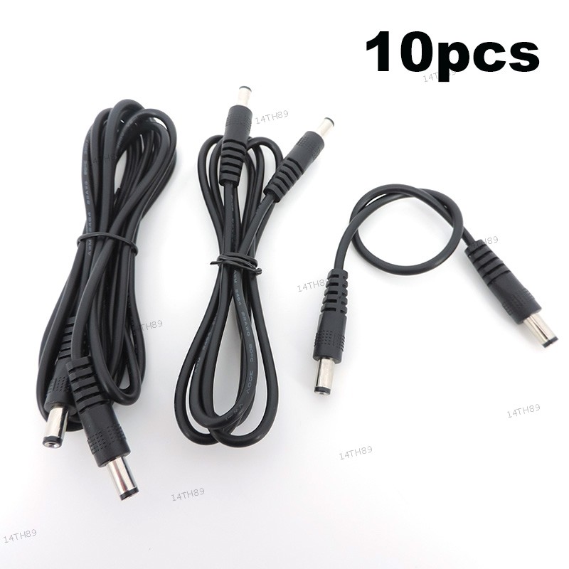 10pcs 0.5 m/1 M/2 M 12 V DC Power supply Connector สายต่อชายปลั๊ก 5.5 x 2.1 มม.กล้องวงจรปิดอะแดปเตอร