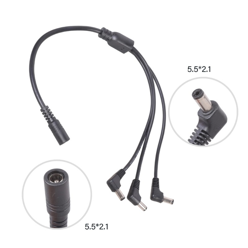 WU DC5521 Y Splitter Power Cable 5 5x2 1 มม.หญิง 2 3 4 ชายสายไฟ