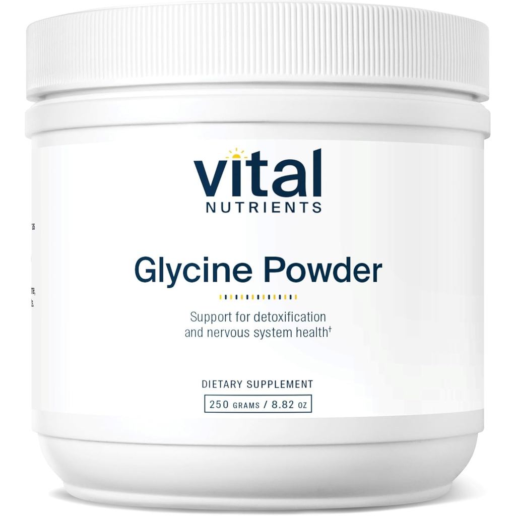 Vital Nutrients Glycine Powder 250g | กรดอะมิโนเพื่อส่งเสริมการนอนหลับอย่างสงบ บรรเทาความเครียด ความ