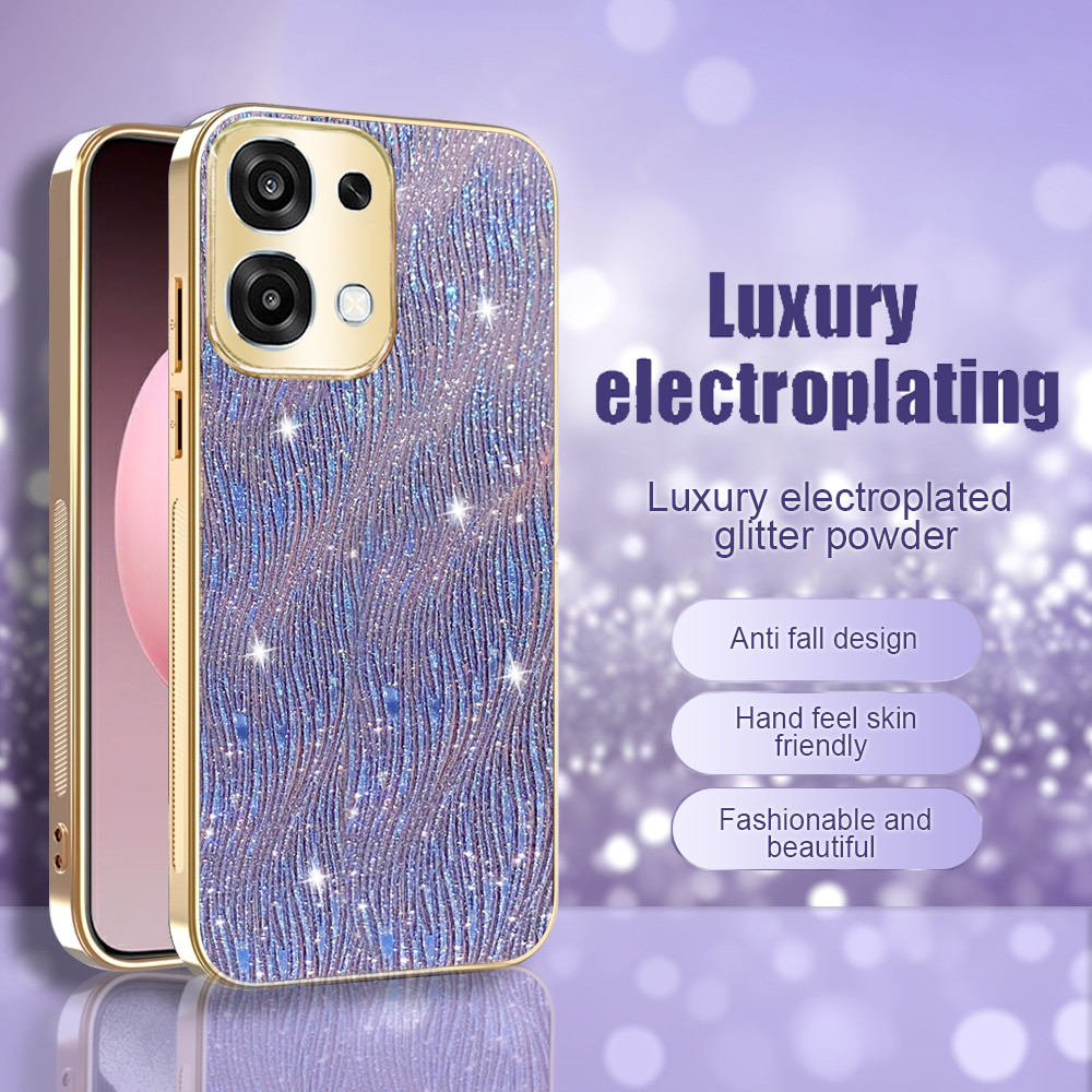 ปลอกกันกระแทกสําหรับOppo A6 Pro OppoA6Pro A6Pro 5Gระลอกน้ําหรูหราElectroplated Goldสาวเคสโทรศัพท์ป้องกันกลับปกแข็ง