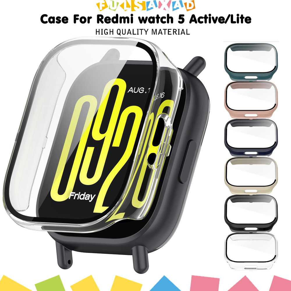 กรณีฟิล์มแก้วนิรภัยสำหรับ for Redmi Watch 5 Active Hard PC Screen Protector Cover สำหรับ for Mi Watch 5 Lite