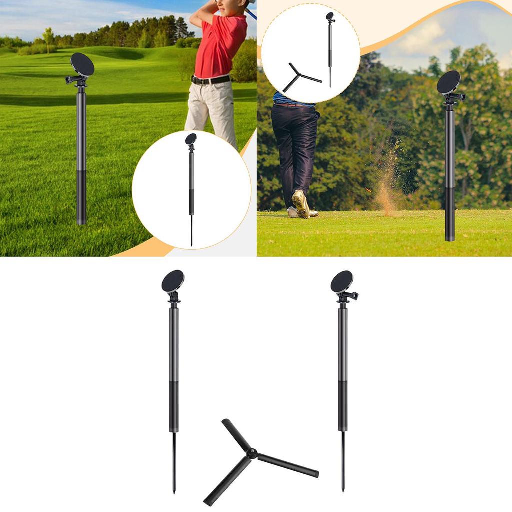 [kbwiik] Golf Monopod ปรับความสูงได้ Rack สมาร์ทโฟน Mount สําหรับ Swing Training Yard