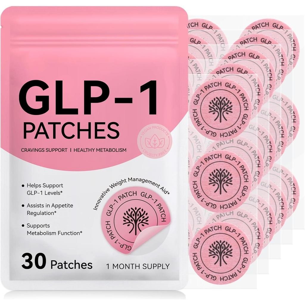 GLP-1 Patches for Women & Men, 30 Count, Natural Ingredients Patches