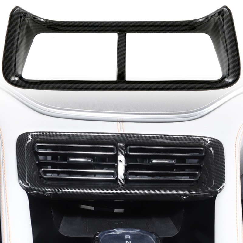 สําหรับ BYD Song Plus DM-i EV Sealion 6 2021 ถึง 2025 ABS คาร์บอนสีดําแดชบอร์ดคอนโซล Air Outlet Vent