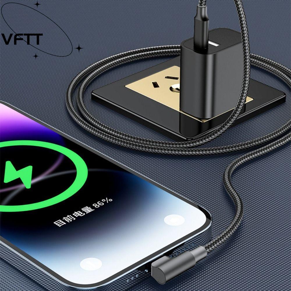 สายข้อมูล VFTT, สายเคเบิลมุม 90W, ไนลอนถัก 1/2/ Fast Charging Type C ถึง Type C Charger Wire Travel