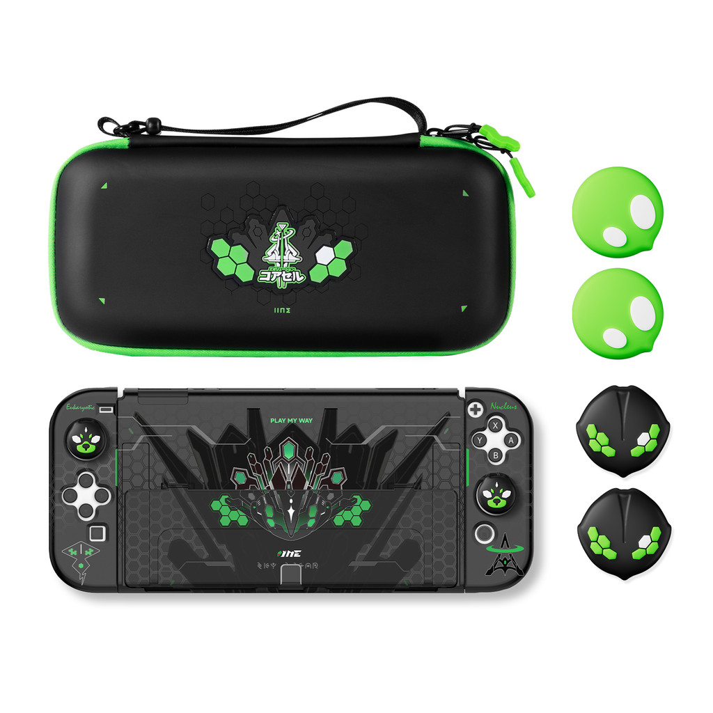 IINE Jormungandr Series สําหรับ NS OLED/NS / กระเป๋าเก็บของ & PC Protection Case & Thumb Grips