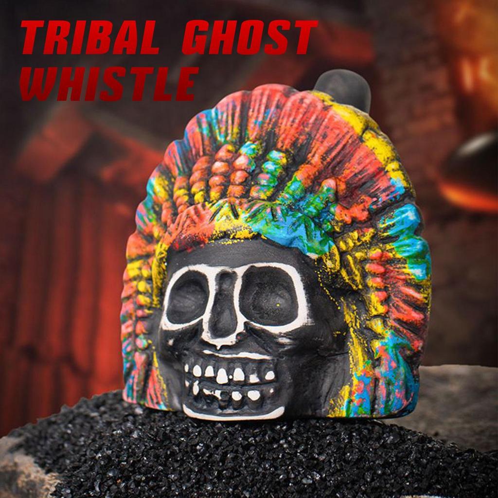 Aztec Death นกหวีดฮาโลวีนกรีดร้อง Aztec War นกหวีด Skull นกหวีดสําหรับฮาโลวีน Prank Props paca3ph