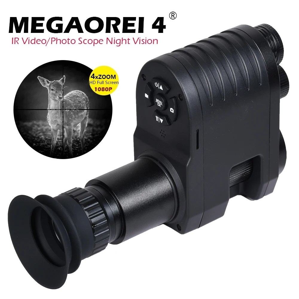 Megaorei ซูมอินฟราเรด Night Vision Scope HD 1080P เหมาะสำหรับการล่าสัตว์และชมวิดีโอยามค่ำคืน