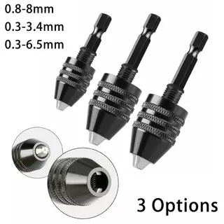 0.3-8 มม.Self-Tighten สว่านไฟฟ้า Mini Keyless เจาะ Chuck Collet Fixture เครื่องมือ 1/4 "Hex Shank Quick Change Converter