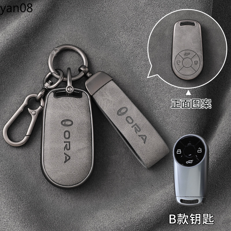 Soft TPU + หนังกุญแจรถ Fob สําหรับ GWM Great Wall ORA Cat 07 R1 R2 ดีแมวสีขาว IQ GT Lightning Cat บัลเล่ต์ฝาครอบ Shell Fob อุปกรณ์เสริม