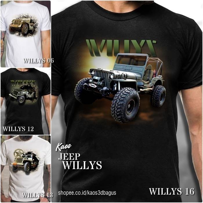 WILLYS 2025 แฟชั่น JEEP เสื้อยืด Jeep OFFROAD เสื้อยืด Jeep Mania Jeep Distro เสื้อยืดวัสดุพรีเมี่ยม