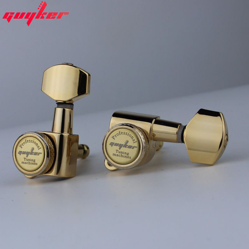 1 ชุด GUYKER Gold Locking Guitar Machine Head Tuners Gear Ratio 1:18