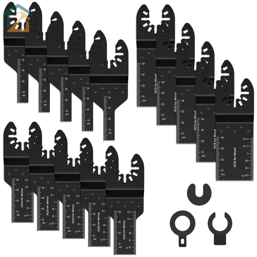 15 ชิ้น Oscillating ใบเลื่อยชุดเหล็กคาร์บอนสูง Multitool ใบมีด 6 ประเภท Quick Release Multi-เครื่องมือใบเลื่อยสําหรับไม้โลหะ SHOPCYC2699