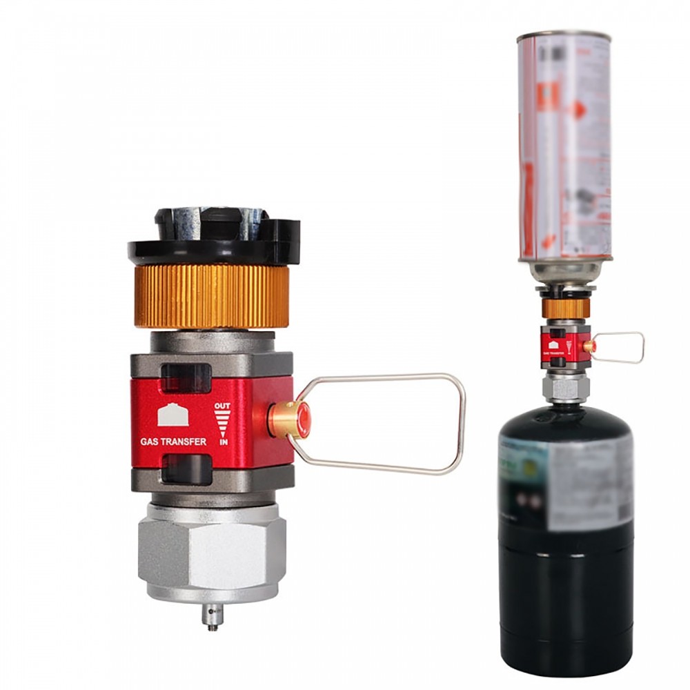 [EXQU]Camping Gas Tank Valve Adapter with Dual Visual Window for MAPP and Cassette Gas&High Quality