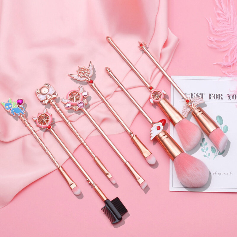 BEAUTYBIGBANG ชุดแปรงแต่งหน้า Fibre ผมโลหะ Handle อายแชโดว์ Blusher Powder Eyebrow Sailor Moon Make 