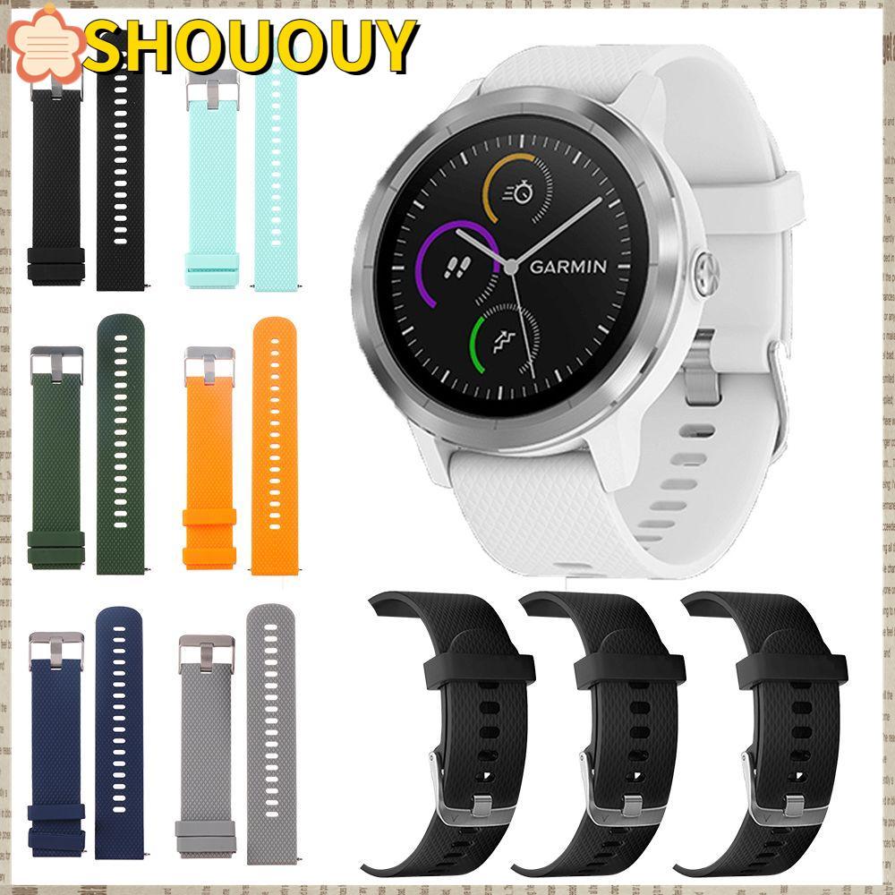 SHOUUY สร้อยข้อมือสายคล้องคอกีฬาเปลี่ยนซิลิโคนอ่อนนุ่มสําหรับ Vivoactive 3 / Vivomove HR