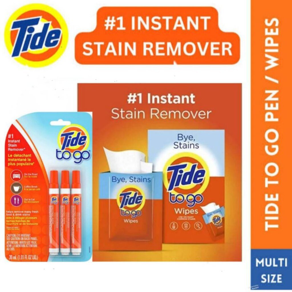 Tide to go ปากกาขจัดคราบ ลบรอยเปื้อนบนเสื้อผ้า Tide to go Pen / Wipes