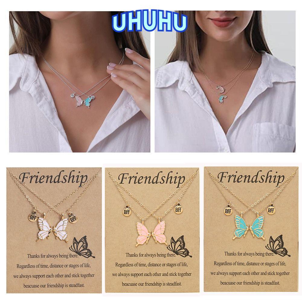 UHU สร้อยคอมิตรภาพแฟชั่นเครื่องประดับสําหรับสาวผู้หญิงสําหรับเพื่อน สร้อยคอ BFF