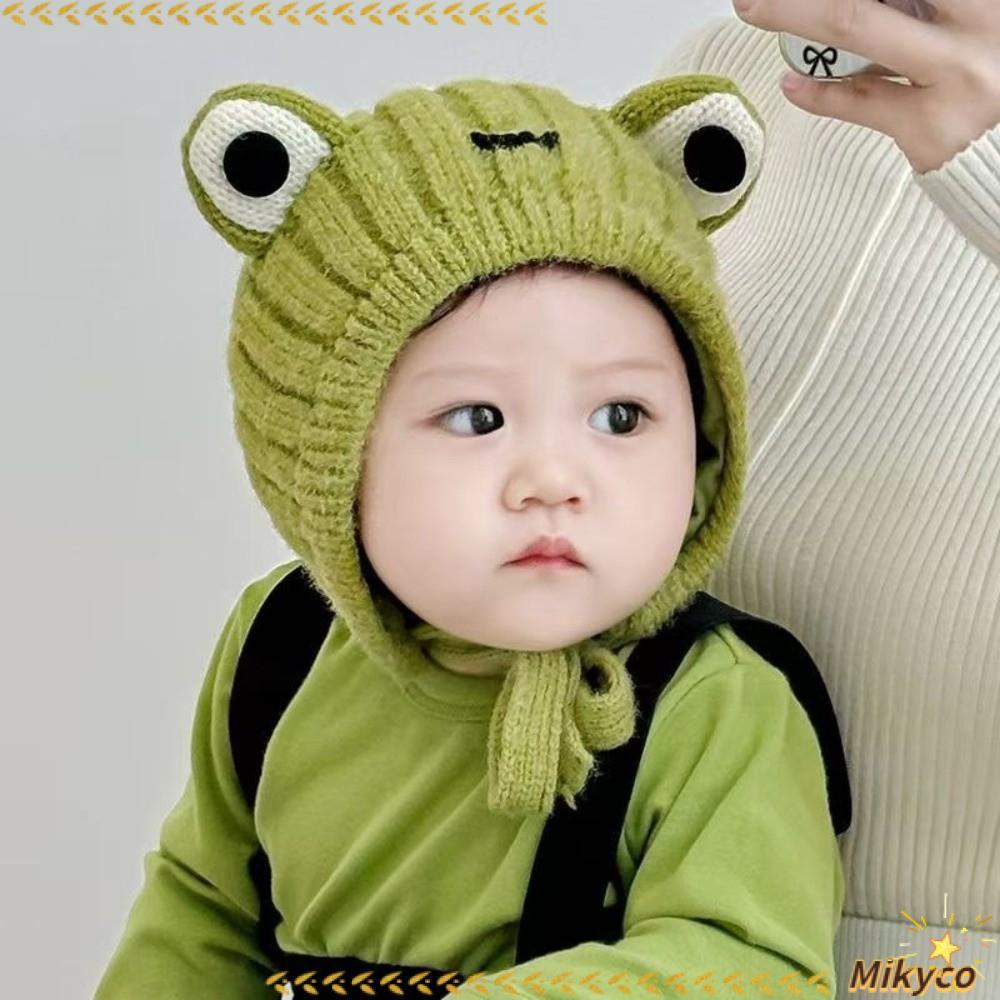 MIKYCO Pullover Cap, Coldproof Windproof Ear Protection Hat, Warm Cute Frog Beanie Hat 0-3Y