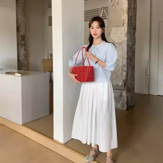 Red Berryเสื้อเชิ้ตแขนพองถักโครเชต์ลูกไม้คอกลมผูกโบว์สไตล์ฝรั่งเศสสำหรับผู้หญิงฤดูใบไม้ร่วงใหม่99230