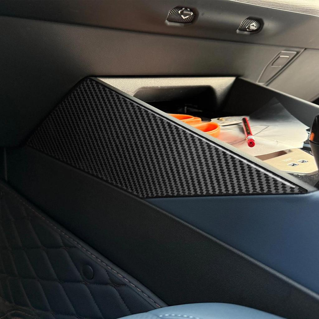 คาร์บอนไฟเบอร์นุ่มรถคอนโซลด้านข้างตกแต่งแผง Trim สติกเกอร์อุปกรณ์ตกแต่งภายในรถยนต์สําหรับ BMW 5 Seri