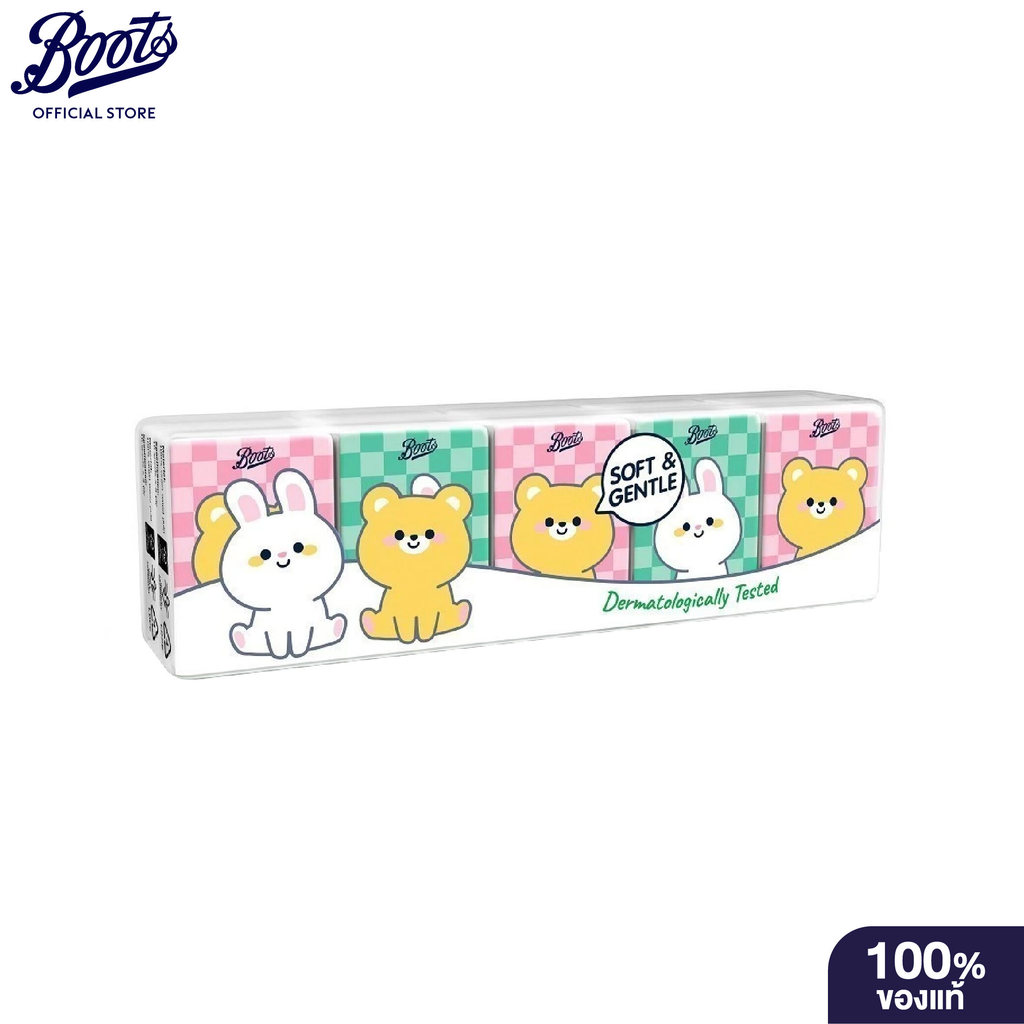 Boots บู๊ทส์ ซอฟท์ แอนท์ เจนเทิล มินิ แฮงกี้ 3ชั้น × 10แผ่น × 10ซอง BOOTS SOFT & GENTLE MINI HANKIES 10 PACK X10