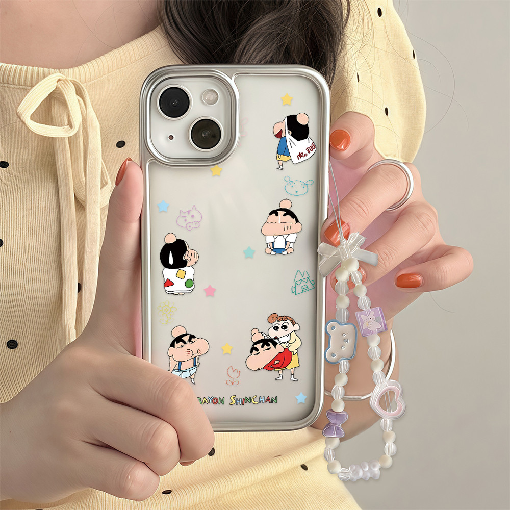 จัดส่งที่ไทย เคสมือถือ ไฮโซ น่ารัก เคสใสครอบสีเงิน For IPhone 17 16 15 14 13 11 6 7 8 plus Pro Proma