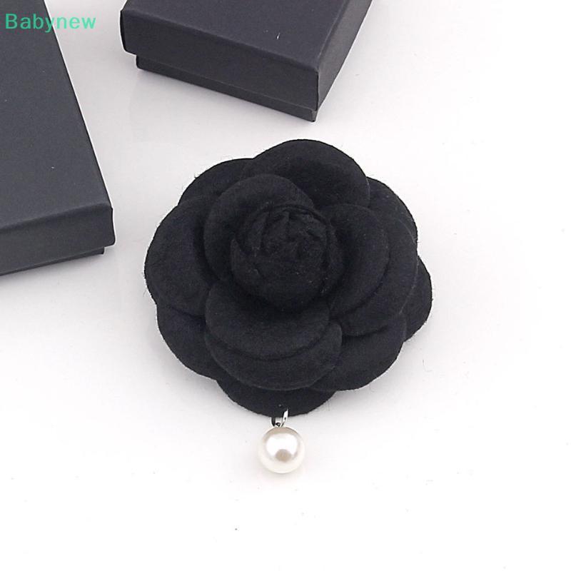 <Babynew> Vintage Camellia Corsage เข็มกลัด Elegant Tie เข็มกลัดเลียนแบบจี้มุกหญิงเสื้อสูทคอปก Pin Mourning เข็มกลัดลดราคา