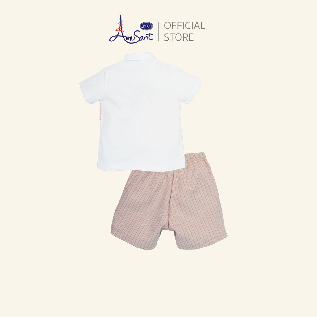 Amusant by Enfant ชุดสูทเด็กผู้ชายสีชมพูพาสเทลสำหรับ 6 เดือน - 8 ขวบ EH1N21 - รูปที่ 3