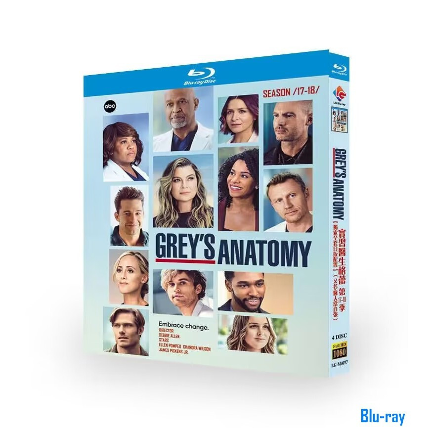 [BRAND NEW SEALED] American Drama Greys Anatomy Season 17-18 (2020-2021) กล่อง Blu-ray 4 แผ่น