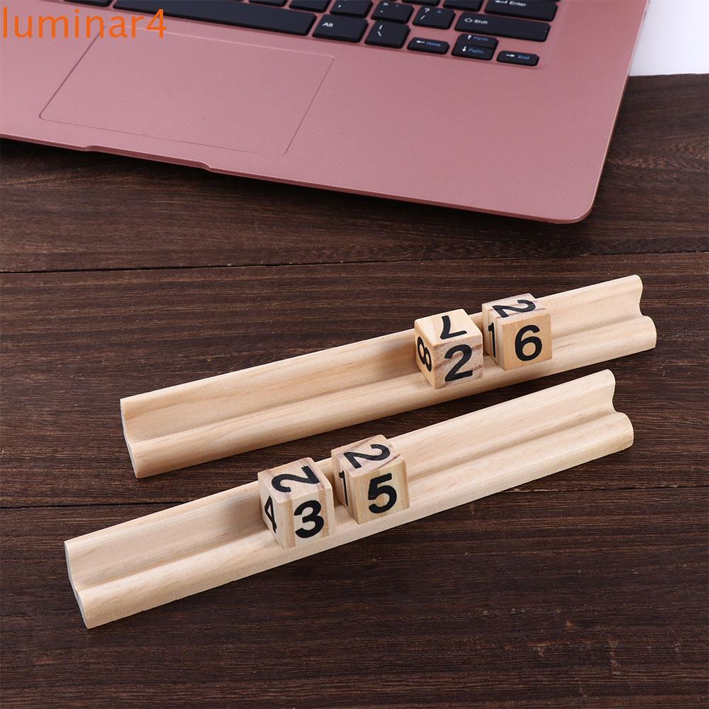 LUMINAR Domino Holders Professional Player Chickenfoot Domino Games Mahjong Wooden Domino Trays Hold