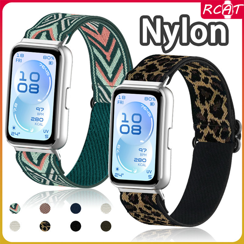 สายไนลอน for Smartwatch Huawei Band 11 11 Pro/Huawei Band 10 9 8 NFC สายรัดข้อมือยืดหยุ่น สายรัดข้อมือไนล่อนสายรัดข้อมือ
