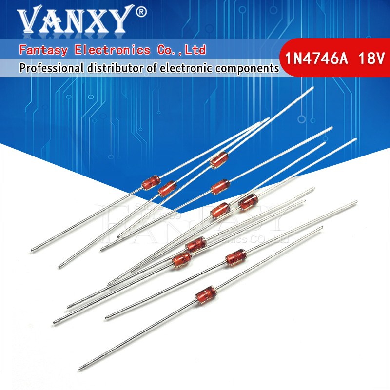 100 ชิ้น 1W 18V 1N4746A 1N4746 DO-41 ไดโอดควบคุมแรงดันไฟฟ้า