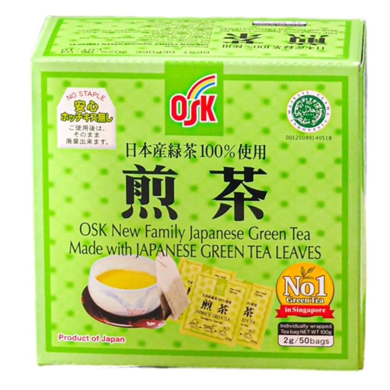 โอเอสเคชาเขียวญี่ปุ่นชนิดใบ 100กรัม OSK Teabag Japanese Green Tea 100g. [หมายเลขบาร์โค้ด 4901027620300]